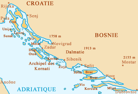 Carte de Croatie