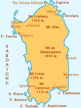 Carte de Sardaigne