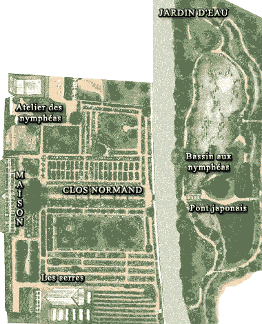 Giverny : le plan des jardins